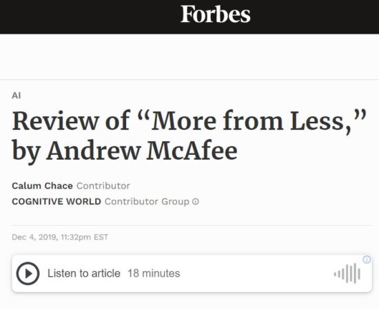 Review of “More from Less” by Andrew McAfee