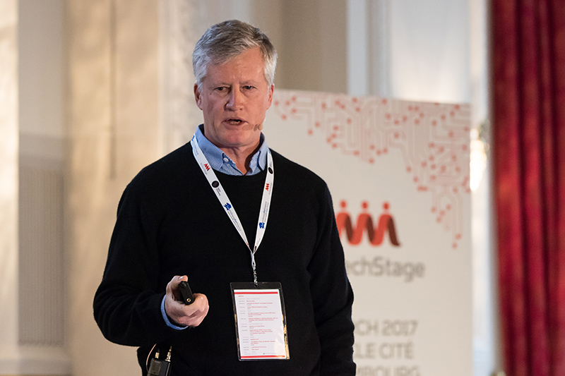 Calum Chace at speaking event in Luxembourg..